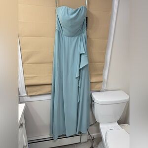 Lulus Elegant Strapless Blue Dress
